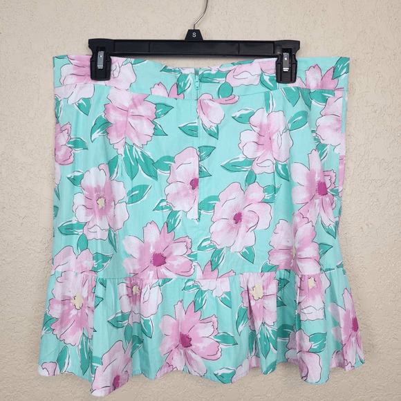Gianni Bini Mint Green and Pink Floral Mini Skirt Size XXL NWT (3821) - Picture 3 of 7